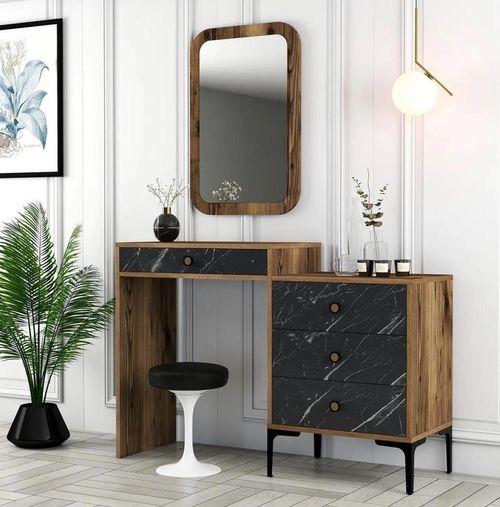 купить Туалетный столик Trendy Lizbon 548-Nuc, Negru 124x84x40cm в Кишинёве 