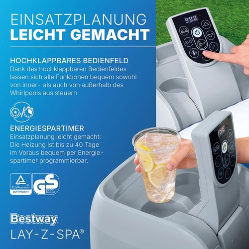 cumpără Piscină cu jacuzzi Bestway 6001C Lay-Z-Spa Miami EnergySense AirJet 4 Dark Blue Round 180x66cm în Chișinău 
