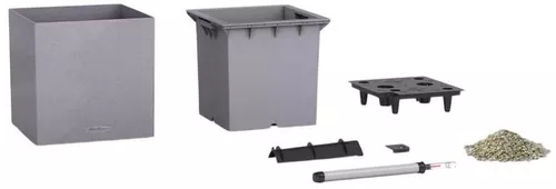 купить Цветочный горшок Lechuza Canto Stone 30 Low, Graphite Black в Кишинёве 