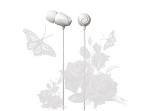 cumpără E11018 ELECOM "Rose" Flower Shaped Stereo Headphones (White), 20 Hz to 20 kHz, 16 Ohm, 97 dB/1 mW (mini casti/мини наушники) în Chișinău 