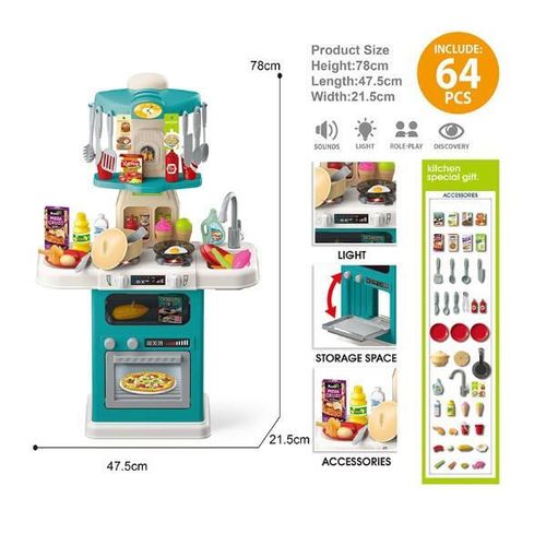 cumpără Bucătărie și veselă de jucărie Essa 922-210 Mini-bucătăria Fantezia culinară, 64elem. în Chișinău 