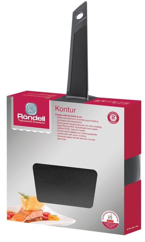 cumpără Tigaie Rondell RDA-1486 Kontur 24cm cu capac în Chișinău 