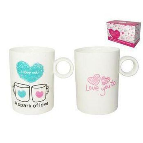 cumpără Set veselă Promstore 31843 Набор чашек 2шт, 280ml Love, в подарочной упаковке în Chișinău 