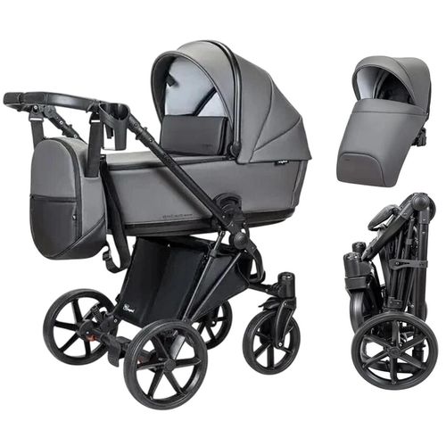 cumpără Сărucior pentru copii Angelina Carucior 2in1 Enigma Eco Leather Grey Ecco-11 în Chișinău 