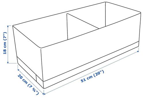 купить Короб для хранения Ikea Stuk 20x51x18 (Alb) в Кишинёве 