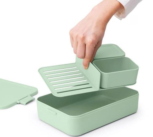 купить Контейнер для хранения пищи Brabantia 20 35 27 Lunch Box Make&Take Jade Green Large, Plastic, Bento в Кишинёве 