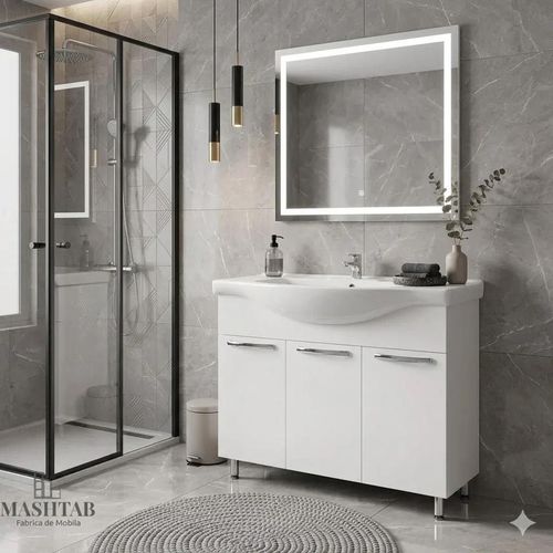 купить Шкаф под умывальник Mashtab 11344 Agat cu 3 usi 90cm Alb в Кишинёве 