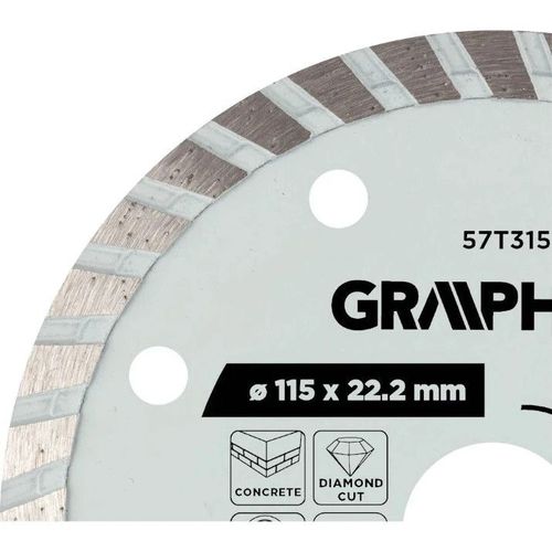 cumpără Disc de tăiere Graphite 57T315 diamantat de taiere, d115x22,2mm, Turbo în Chișinău 