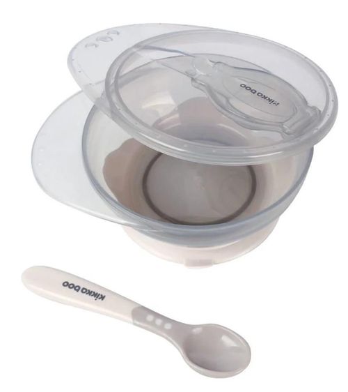 cumpără Seturi pentru hrănire bebelușilor Kikka Boo 31302040095 Castron cu ventuza si lingura Beige, 250 ml în Chișinău 
