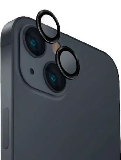 купить Стекло защитное для смартфона UNIQ Optix Aluminium Camera Lens Protector for iPhone 15/15 Plus/14, Black в Кишинёве 