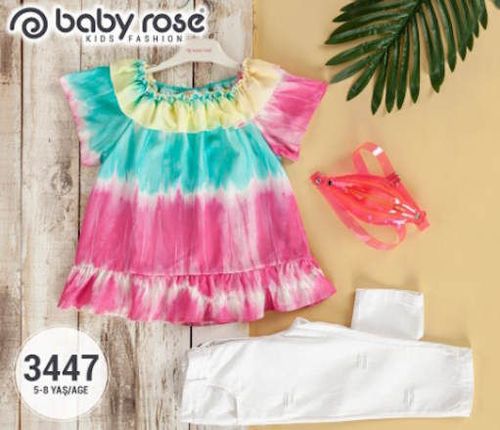 cumpără Haine pentru copii Baby Rose 3447 Set 2 piese: pantaloni Capri și cămașă, acuarelă în Chișinău 