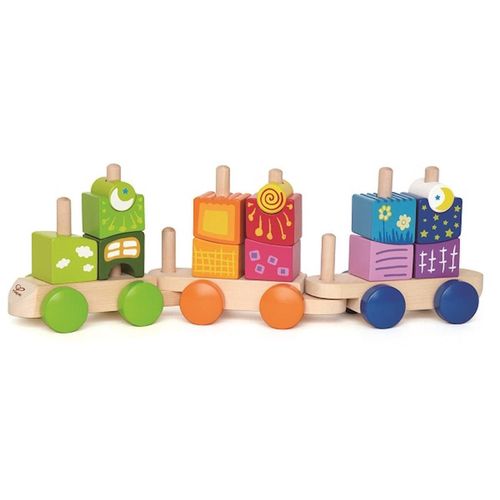 cumpără Set de construcție Hape E0417 Set din lemn cu cuburi Locomotiva multicoloră în Chișinău 
