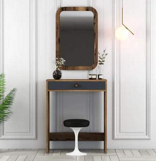 cumpără Măsuţa de toaletă Trendy Oglinda Lizbon Nuc, Antracit (masa de machiaj) (GTR001453) în Chișinău 