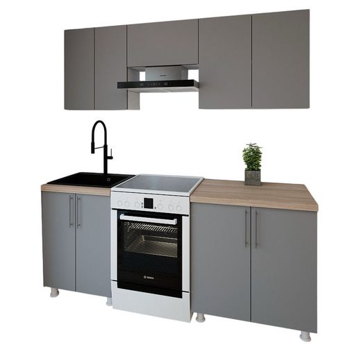 cumpără Mobilă pentru bucatarie Smartex (30011) K1 200cm Grafit în Chișinău 