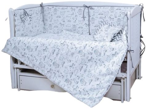 купить Детское постельное белье PernaMea Set lenjerie 5 piese Junior Happy Baby Albastru (PM.101649/1) в Кишинёве 