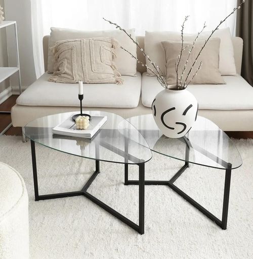 cumpără Măsuţă cafea Trendy Bellisimo, Negru 82x40x58cm, set în Chișinău 