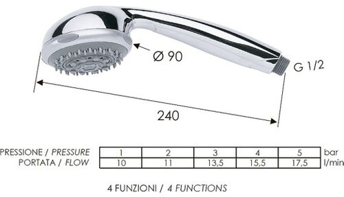 купить Душевая лейка Remer 321GRX (4 functii) в Кишинёве 
