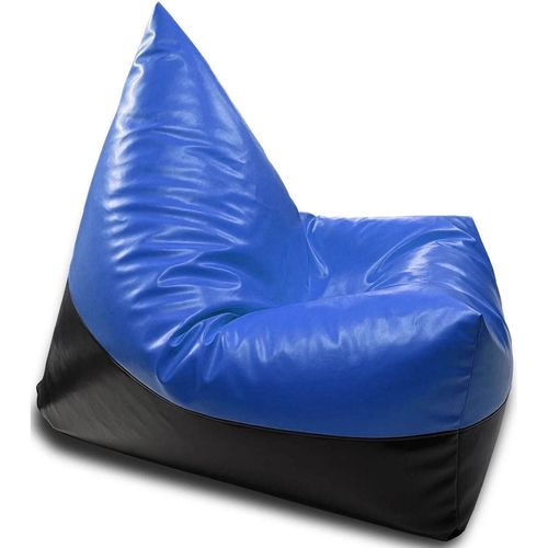 купить Кресло-мешок BeanBag BM5807, Пирамида, XL, глянцевая экокожа MAX, синий с черным в Кишинёве 