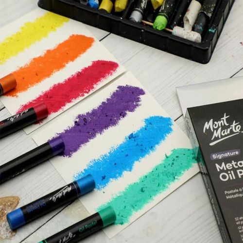 cumpără Set de creație Mont Marte MMPT0039 Set pasteluri Metallic Oil Pastels 12 culori în Chișinău 
