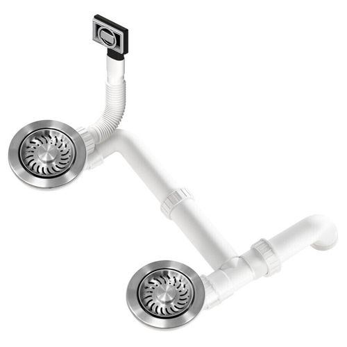 купить Сифон для кухонной мойки Helika-AquaSanita AQF-005V Stainless Steel + Plastic в Кишинёве 