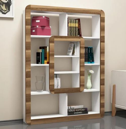 cumpără Raft de birou Trendy Orkide, Alb, Nuc 108x140x21cm, raft de carti în Chișinău 