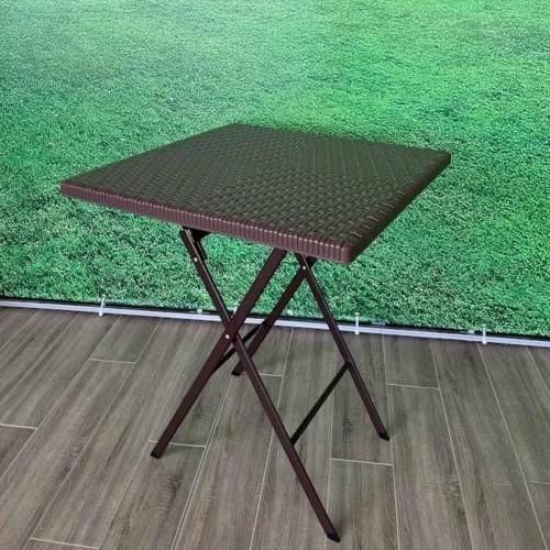 купить Стол Hydro S Квадратный складной стол из ротанга, 60x60x75, коричневый в Кишинёве 