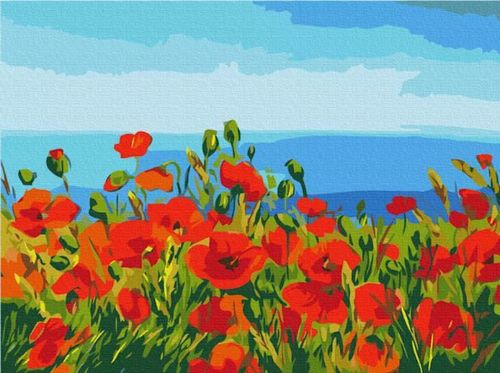 купить Картина по номерам BrushMe RBS1005FC 30x40 сm (fără cutie) Câmp de maci. Claude Monet в Кишинёве 