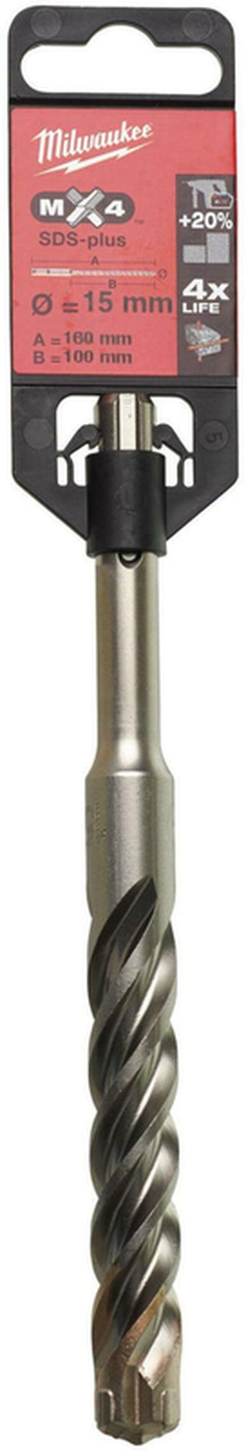 cumpără Burghiu pentru beton Milwaukee 4932430725 SDS-plus MX4, Ø15x100x160mm-1buc în Chișinău 