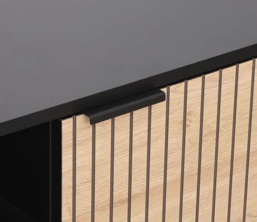 купить Тумба напольная для TV Deco Merlin 150x40x60H Oak/Black в Кишинёве 