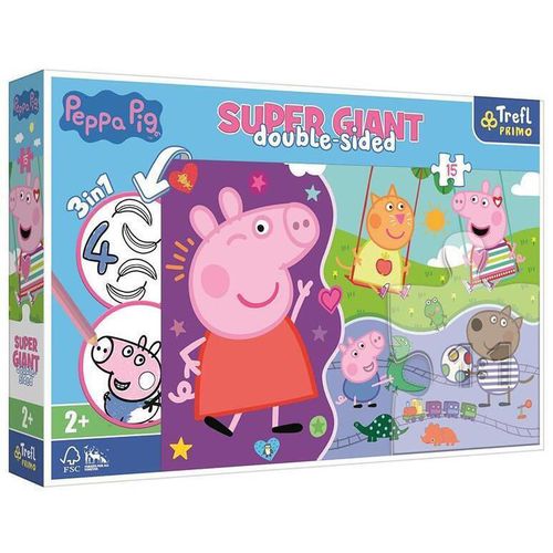 купить Головоломка Trefl 42003 Puzzles - 15 Giant - Meet Happy Peppa Pig в Кишинёве 