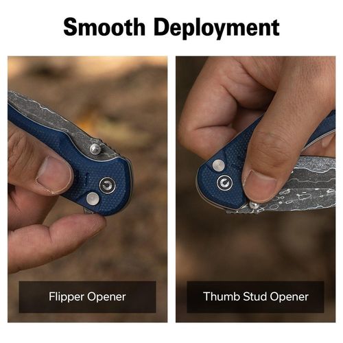 купить Нож походный Civivi C23085B-DS1 Triptych, mâner Canvas Micarta albastru, Button Lock в Кишинёве 