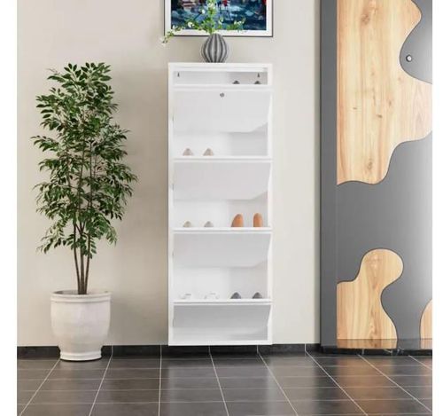 купить Полка для обуви Trendy Locking 4 Piece Metal-White, 50x136x15cm в Кишинёве 