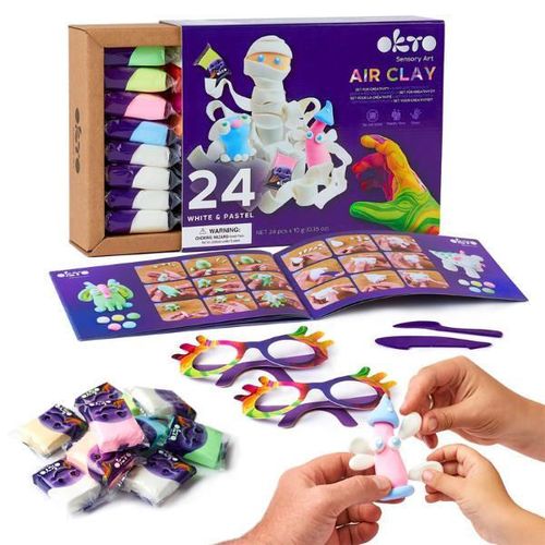 купить Набор для творчества Okto 20024 Set de plastilină ușoară Pastel, 24buc в Кишинёве 