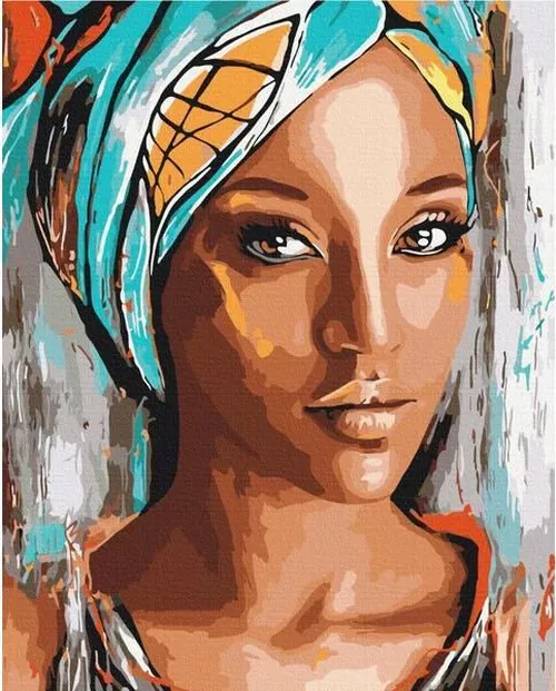 купить Картина по номерам BrushMe BS51956 40х50 сm (în cutie) Portretul femeiei africane в Кишинёве 