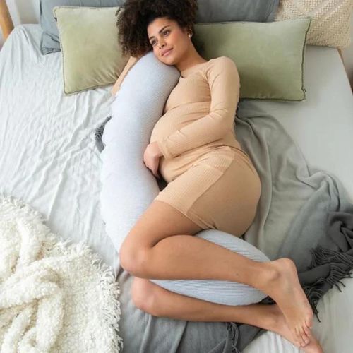 купить Подушка для мам Doomoo B01 3 в 1 Buddy Light Grey из органического хлопка в Кишинёве 