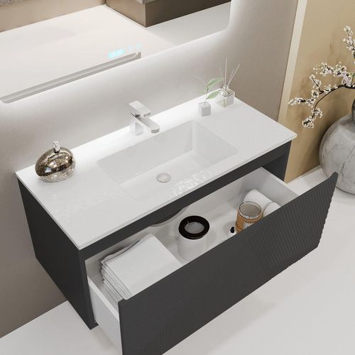 cumpără Dulap pentru lavoar Bayro Sensi под умыв. Allegro 800 черный мат, подвесной în Chișinău 