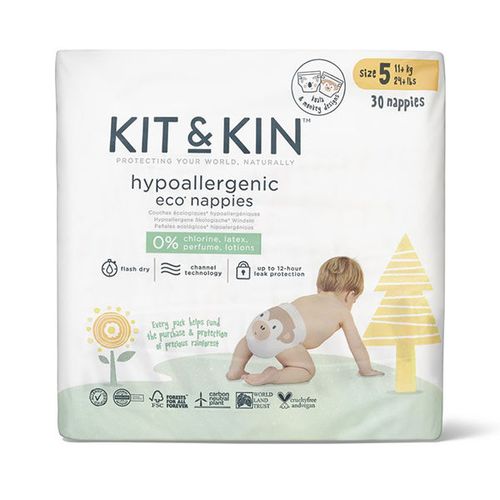 Scutece eco hipoalergenice Kit&Kin 5 (11+ kg) 28 buc 