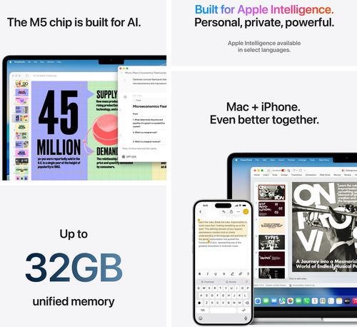 купить Ноутбук Apple MacBook Air 15" M5 10c/10g 16/512 GB Sky Blue MDVQ4 в Кишинёве 