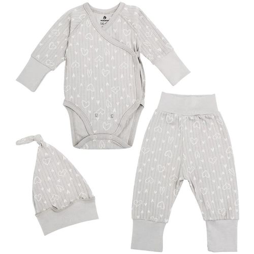 купить Детская одежда Minikin 242130350-56 Набор 3 ед Simple 50-56см серый в Кишинёве 