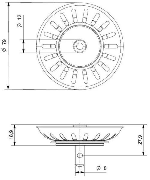 cumpără Accesoriu pentru chiuvete de bucătărie Reginox R34958 Strainer R3018 Gun Metal în Chișinău 