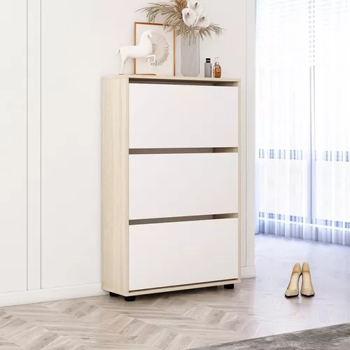 cumpără Raft pentru încălțăminte Mobildor-Lux Leo 70x27x125H cm Sonoma/White în Chișinău 