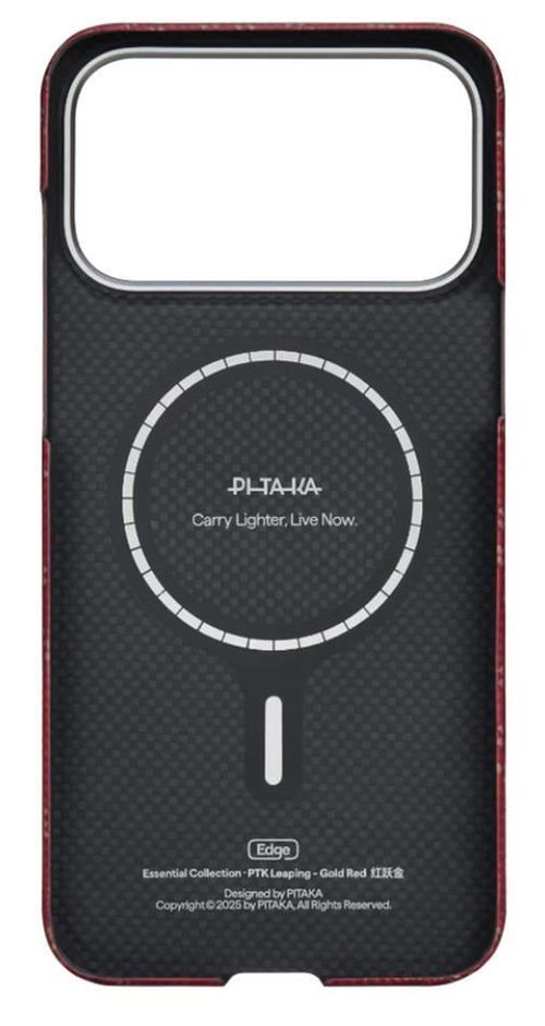 купить Чехол для смартфона Pitaka Iphone 17 Pro Ultra-Slim (Monogram-Gold/Red) (KI1702PTK) в Кишинёве 