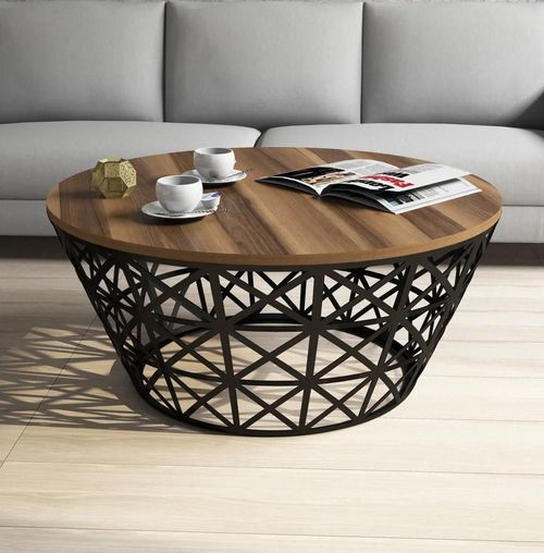 cumpără Măsuţă cafea Trendy Stil Metal Ferforje, Nuc 90x38x90cm în Chișinău 