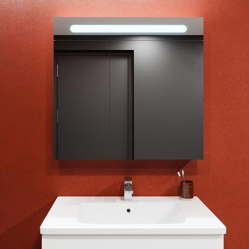 купить Зеркало для ванной Bayro Portis LED 900x800 белый в Кишинёве 