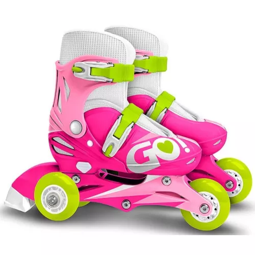 купить Роликовые коньки Stamp JS670301 cu 3 roti 2 in 1 roz, marimea 27-30, 44149 в Кишинёве 