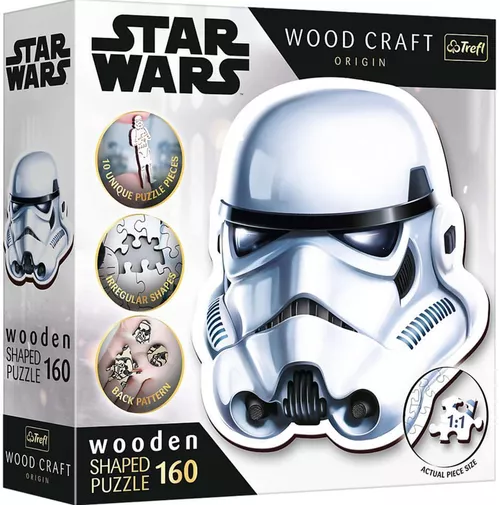 cumpără Puzzle Trefl 20188 Puzzles - 160 Wooden Shaped Puzzles - Stormtrooper's helmet / Lucasfilm în Chișinău 