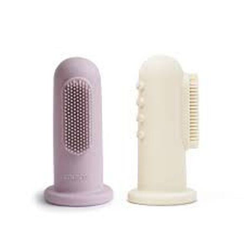 Periuta pentru gingii Mushie Soft Lilac & Ivory (2 buc) 