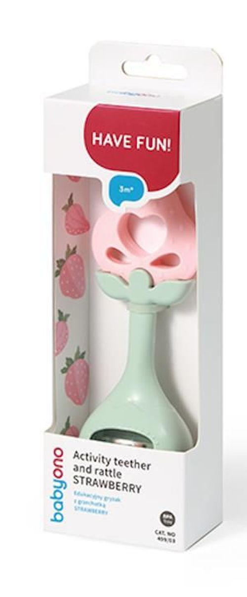 купить Игрушка-прорезыватель BabyOno 0499/03 Inele dentitie Strawberry в Кишинёве 