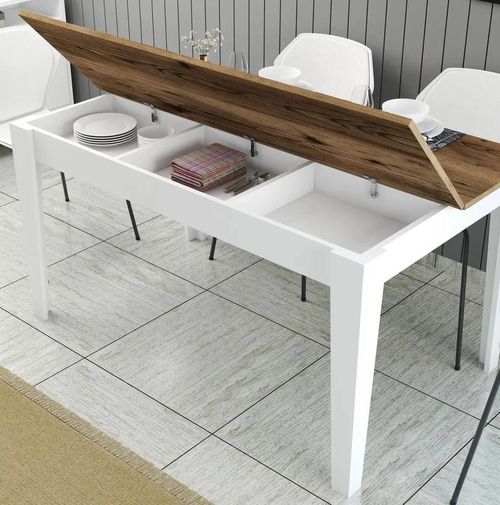 cumpără Masă Trendy Milan 520-Nuc, Alb 145x75x88cm în Chișinău 