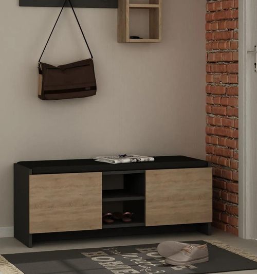 cumpără Raft pentru încălțăminte Trendy Zulla, Antracit, Sonomo 110x43x37cm în Chișinău 